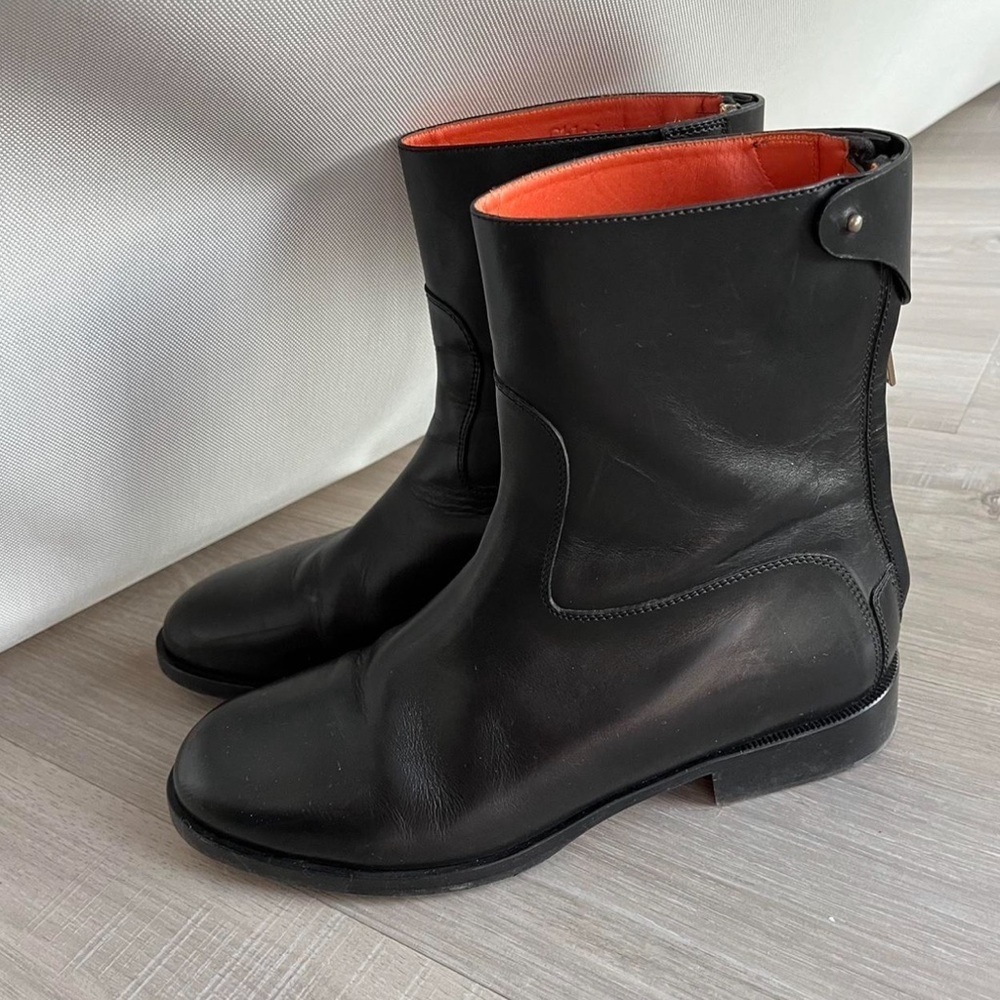Authentic Chloe MadeinItaly Black Leather Back Zip ClassicAnkle Boot Bootie S39 - Picture 4 of 14